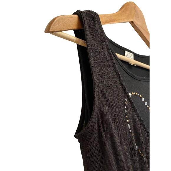 D-Signed Disney Black Mesh Metallic Heart Sleeveless Stretch Children's Dress XL - Picture 9 of 14